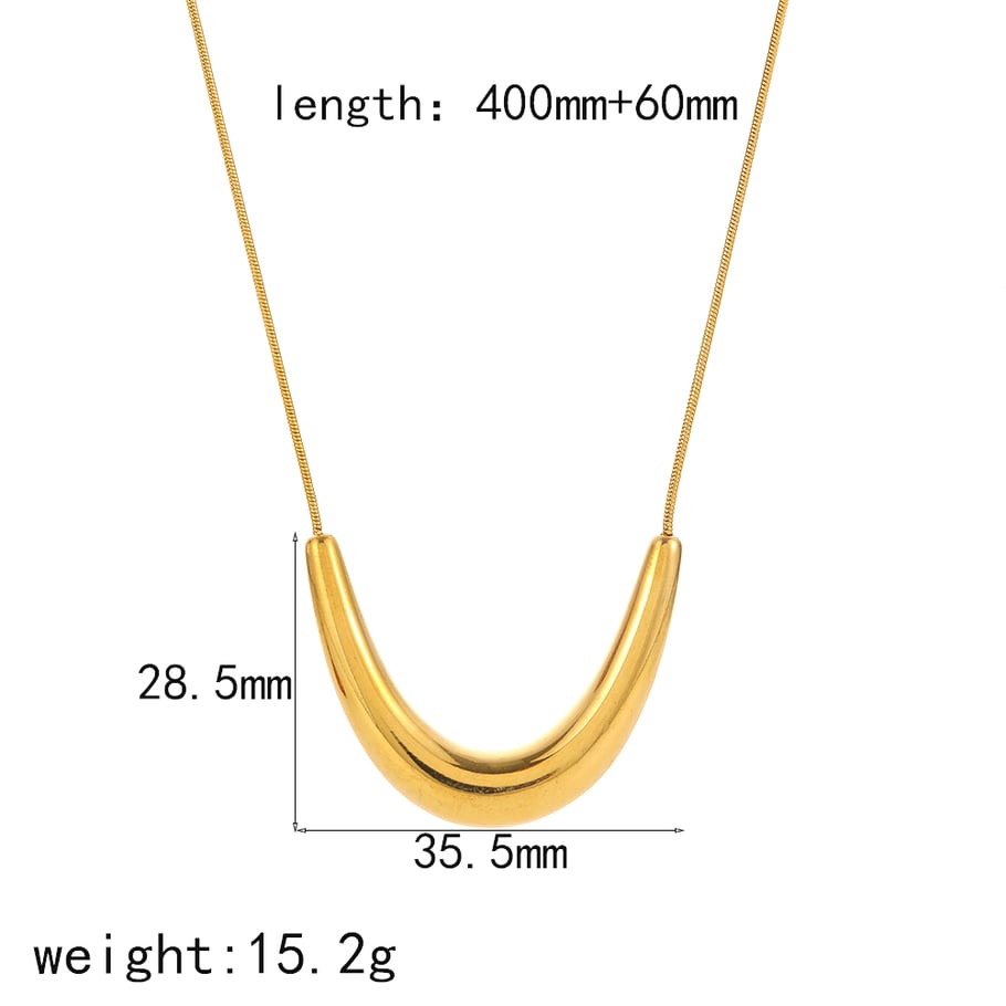1 Piece Simple Series Daily Geometric 18K Gold Plated Chain Necklaces Picture2