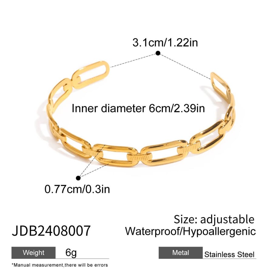 1 Piece Simple Series Classic Twist Stainless Steel 18K Gold Plated Women Bangles Picture2