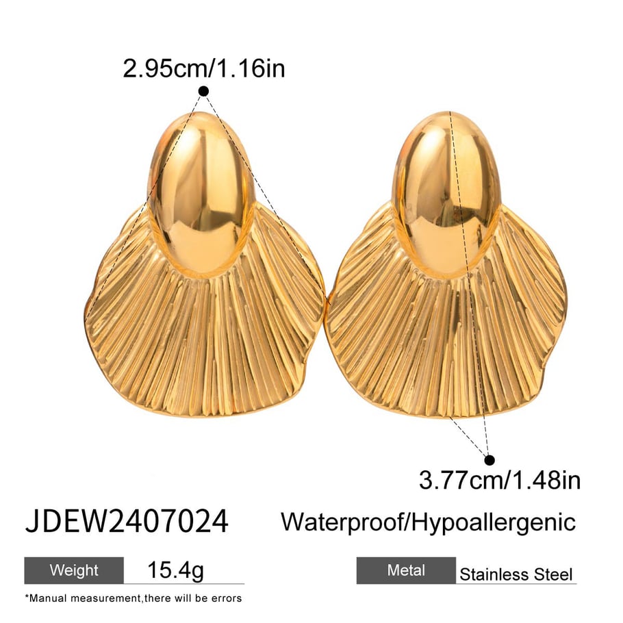 1 Pair Simple Series Retro Geometric Stainless Steel 18K Gold Plated Women Stud Earrings Picture2