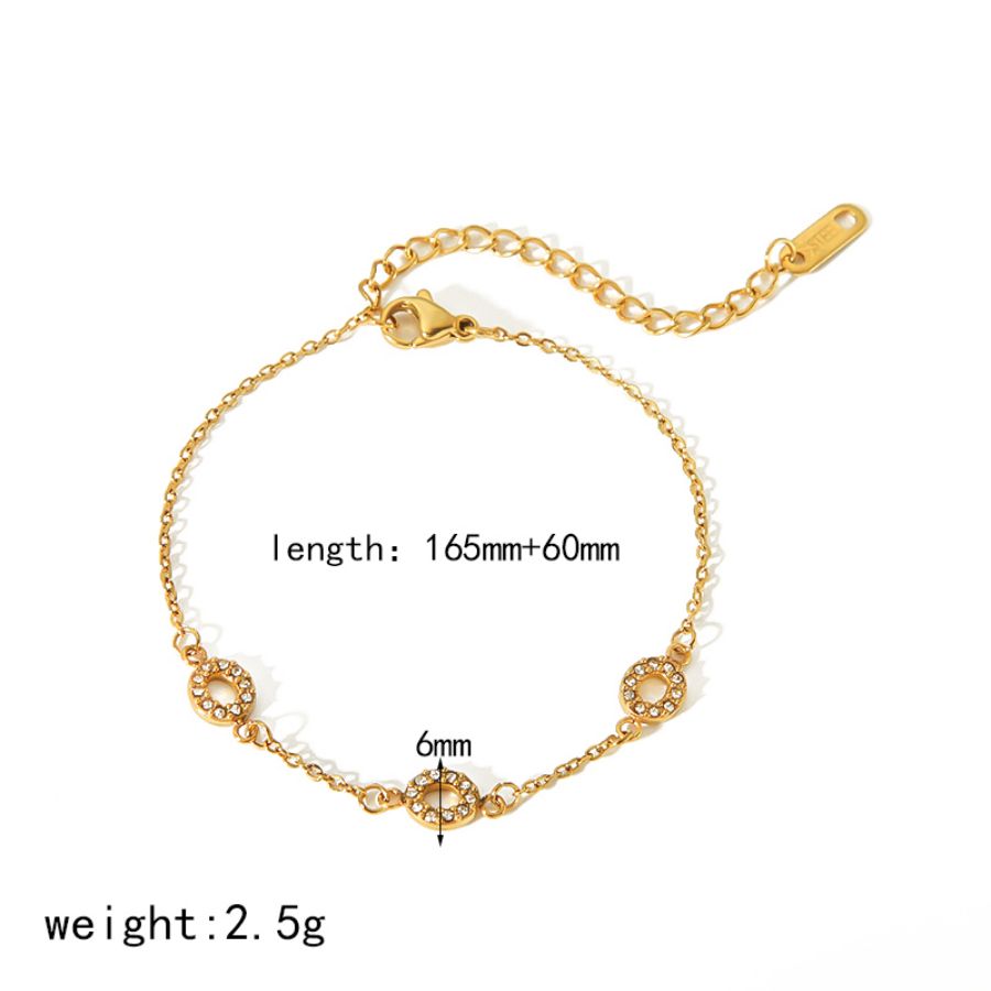 1 Stück elegantes, klassisches Perlenarmband aus kubanischem Edelstahl mit 18 Karat Goldbeschichtung für Damen, Schmuck für den Alltag Bild2