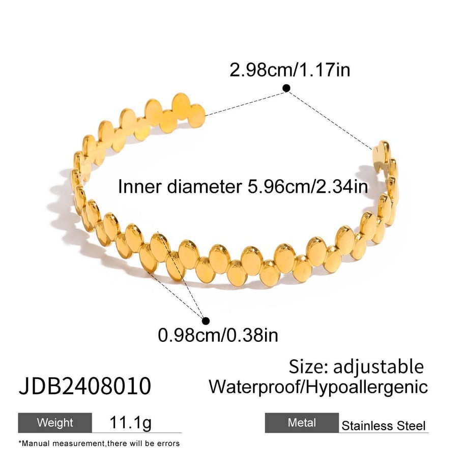 1 Piece Simple Series Simple Geometric Stainless Steel 18K Gold Plated Women Bangles Picture2