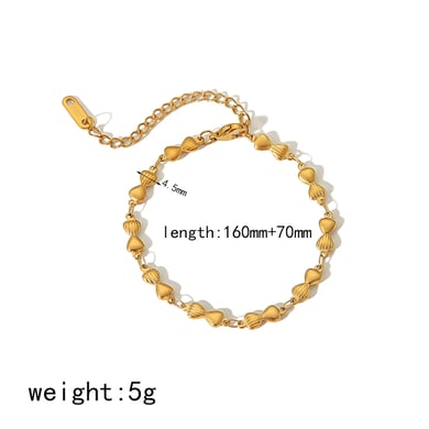 1 Paar stilvolles, schlichtes 18 Karat vergoldetes Edelstahl-Kreuz-Liebesstern-Kettenarmband für Damen, Schmuck für den Alltag h5 Bild2
