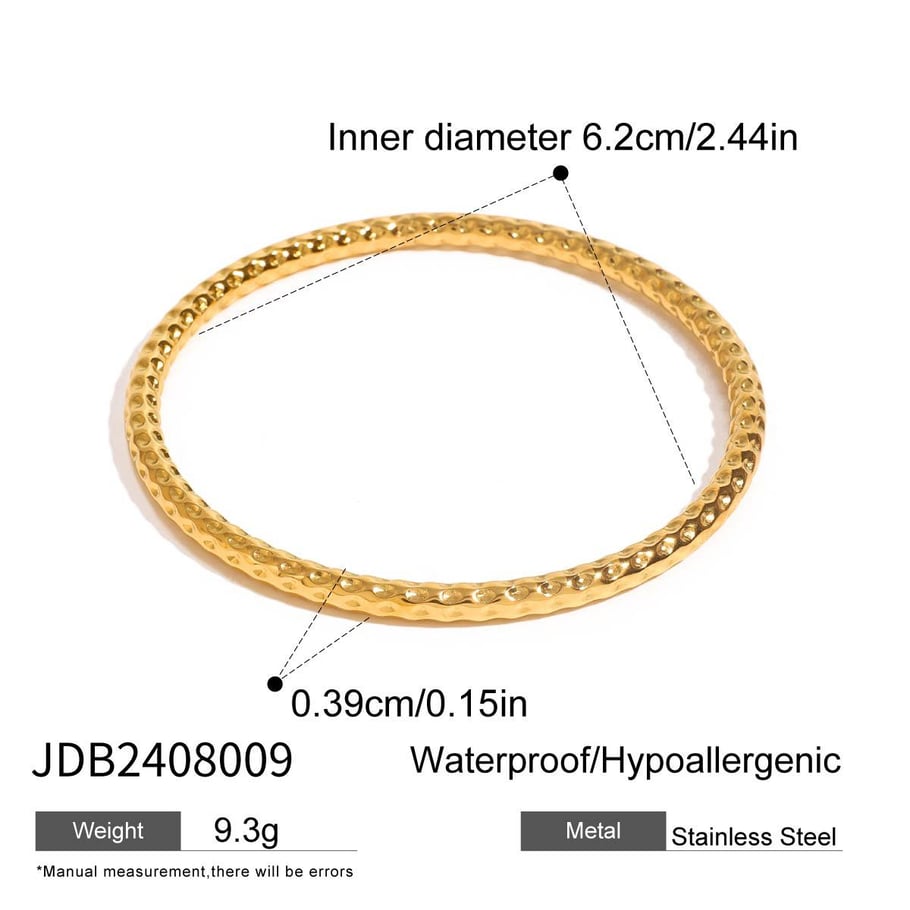 1 Piece Simple Series Simple Solid Color Stainless Steel 18K Gold Plated Women Bangles Picture2