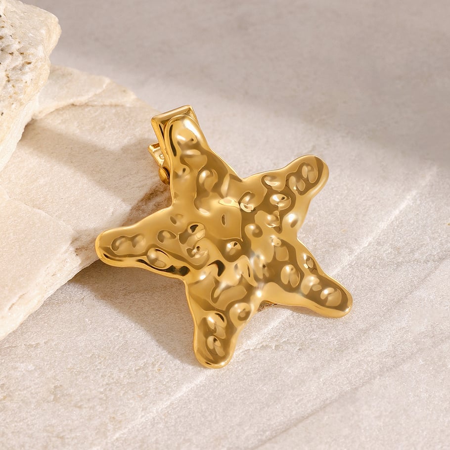 1 Paar Simple Series Vacation Turtle Edelstahl 18 Karat vergoldete Haarspangen für Damen 