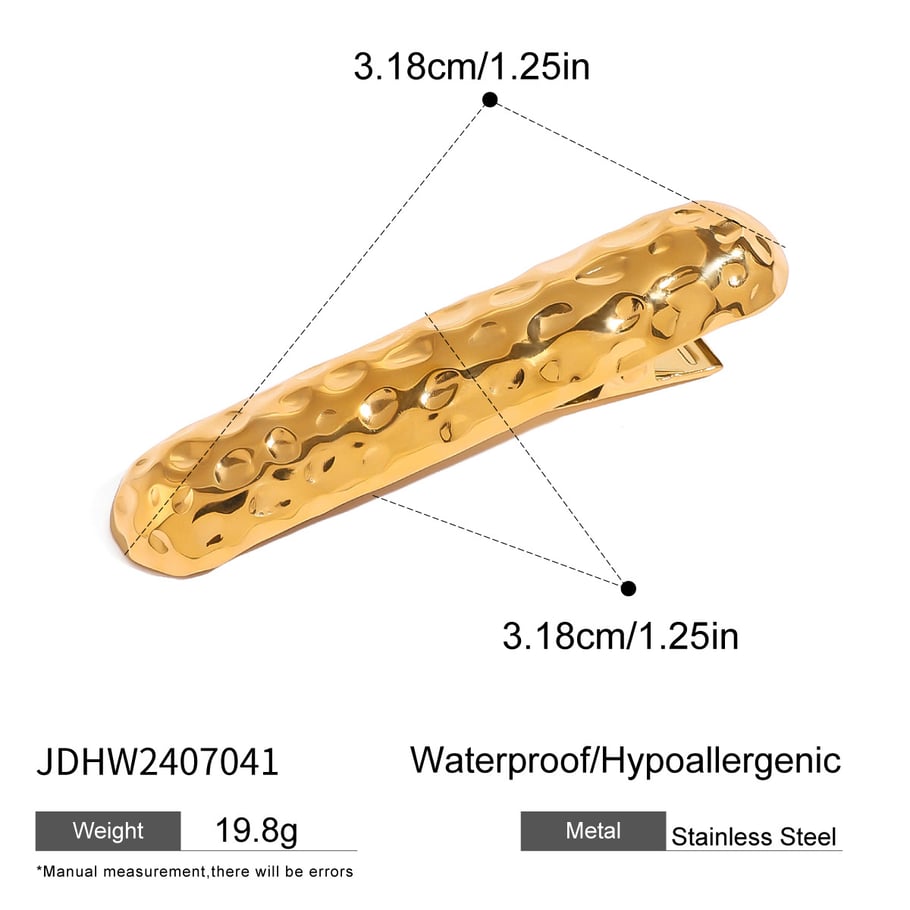 1 Paar Simple Series Einfache einfarbige Haarspangen aus Edelstahl mit 18 Karat Goldbeschichtung für Damen Bild2