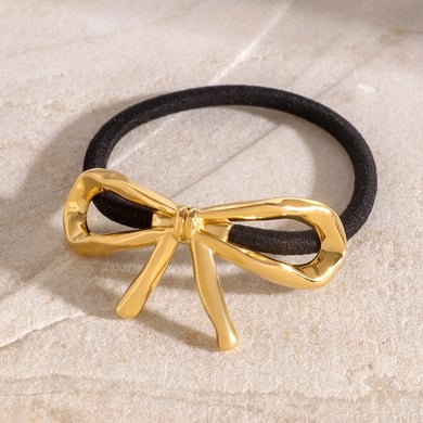 1 Paar Simple Series Sweet Bow Knot Edelstahl 18 Karat vergoldet Damen Haarbänder h5 