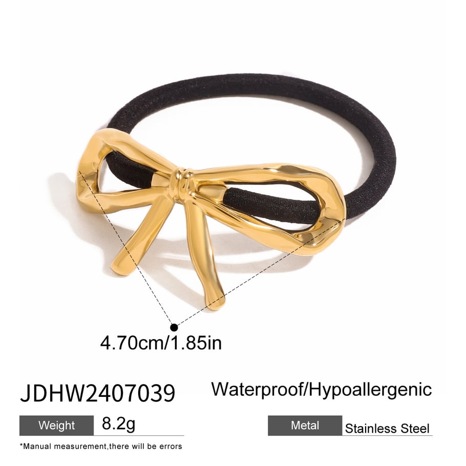 1 Paar Simple Series Sweet Bow Knot Edelstahl 18 Karat vergoldet Damen Haarbänder Bild2