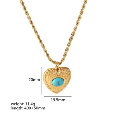 1 piece of fashionable 18k gold-plated stainless steel twisted chain star and moon pendant necklace for women for daily wear h5 Picture2