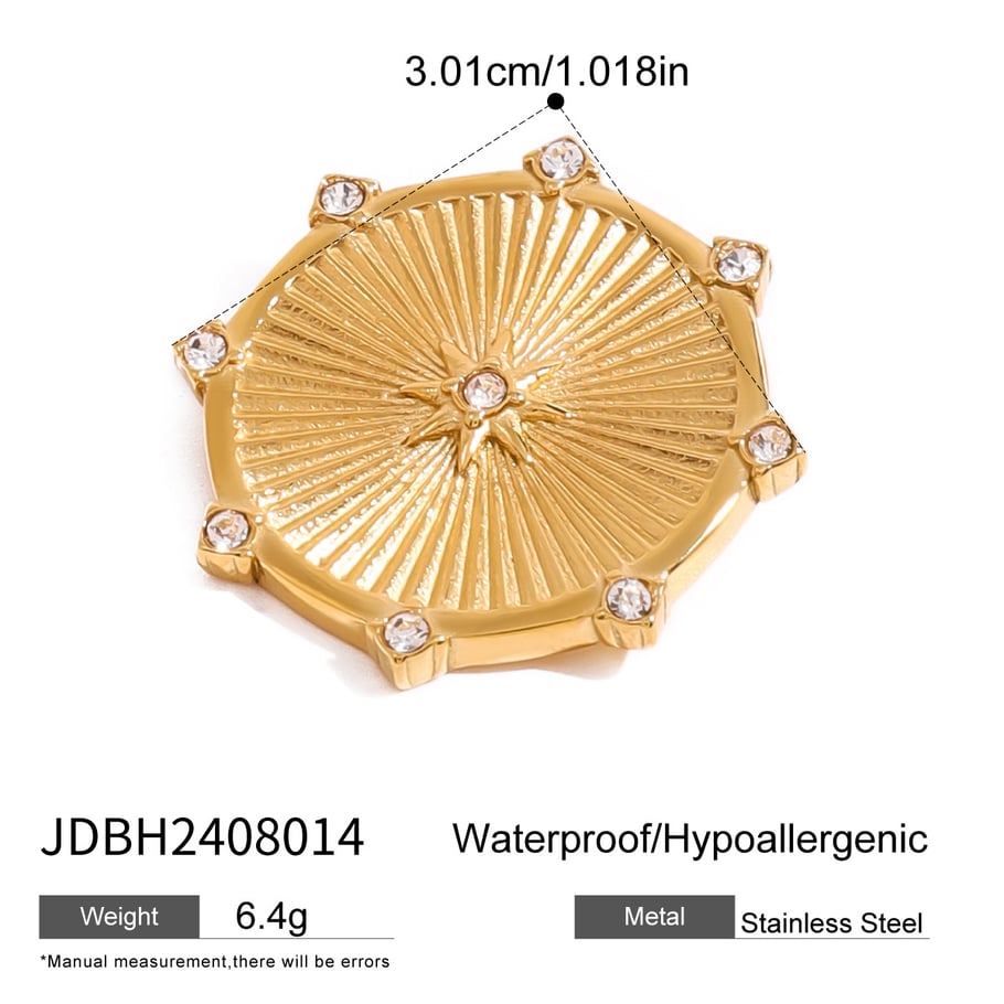 1 Paar Klassische Serie Retro Geometrische Edelstahl 18K Vergoldet Strass Frauen Broschen Bild2