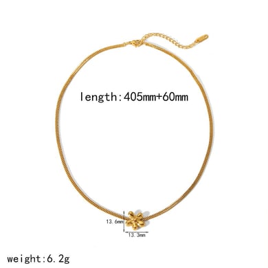 1 Stück exquisite und modische Blumenkette aus 18 Karat vergoldetem Edelstahl für Damen zum täglichen Tragen h5 Bild2