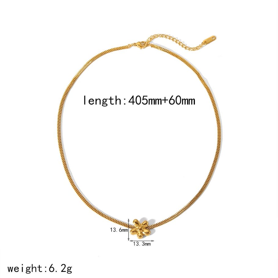 1 Stück exquisite und modische Blumenkette aus 18 Karat vergoldetem Edelstahl für Damen zum täglichen Tragen Bild2