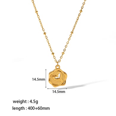 1 piece classic fashion 18k gold plated stainless steel geometric rectangular heart pendant necklace women's jewelry daily wear h5 Picture2