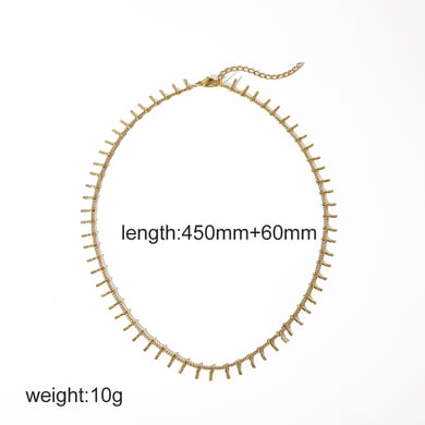 1 Stück schlichte und modische geometrische Halskette aus 18 Karat vergoldetem Edelstahl für Damen zum täglichen Tragen h5 Bild2