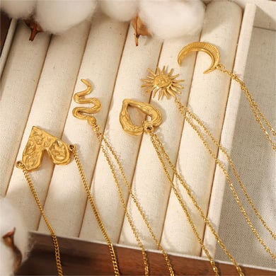 1 Piece Simple Series Classic Geometric Stainless Steel 18K Gold Plated Women Pendant necklaces h5 