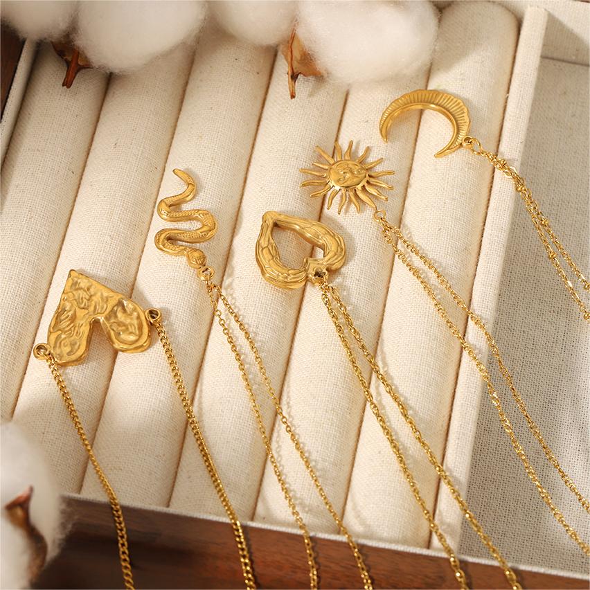 1 Piece Simple Series Classic Geometric Stainless Steel 18K Gold Plated Women Pendant necklaces 