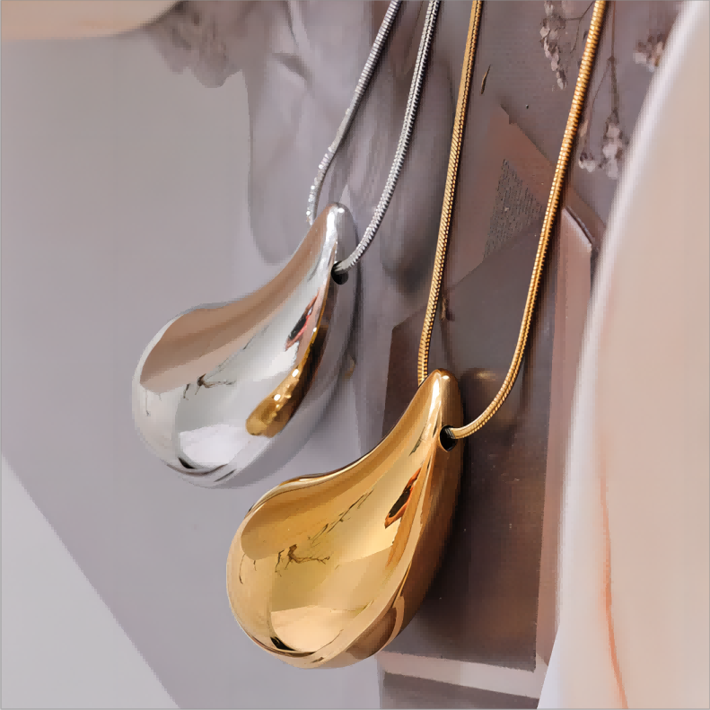 1 Piece Simple Series Classic Geometric Stainless Steel 18K Gold Plated Women Pendant necklaces 