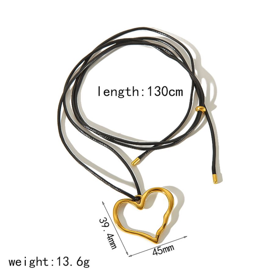 1 Piece Simple Series Classic Heart Stainless Steel 18K Gold Plated Women Pendant necklaces Picture2