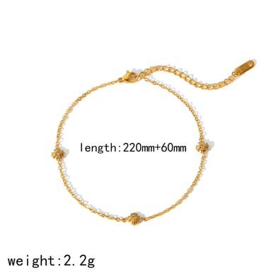 1 piece of exquisite and fashionable  gold-plated stainless steel zircon rose anklet for women for daily wear h5 Picture2
