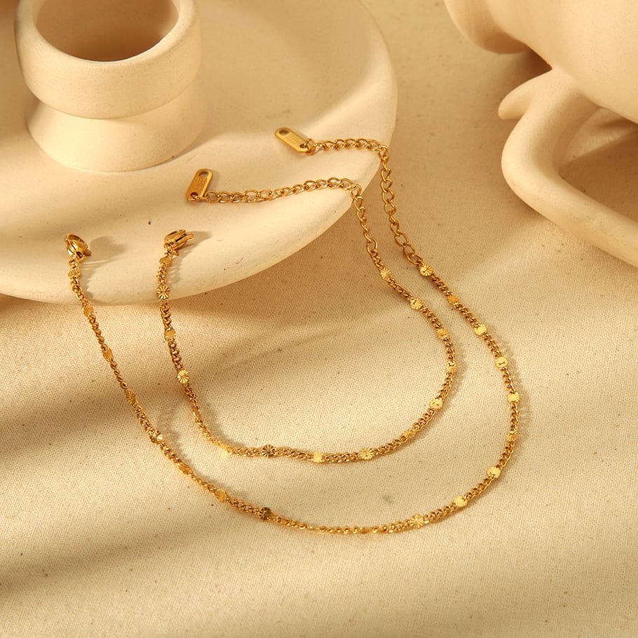 1 piece of simple and fashionable 18K gold-plated stainless steel geometric chain bracelet for women for daily wear 