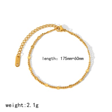 1 piece of simple and fashionable 18K gold-plated stainless steel geometric chain bracelet for women for daily wear h5 Picture2