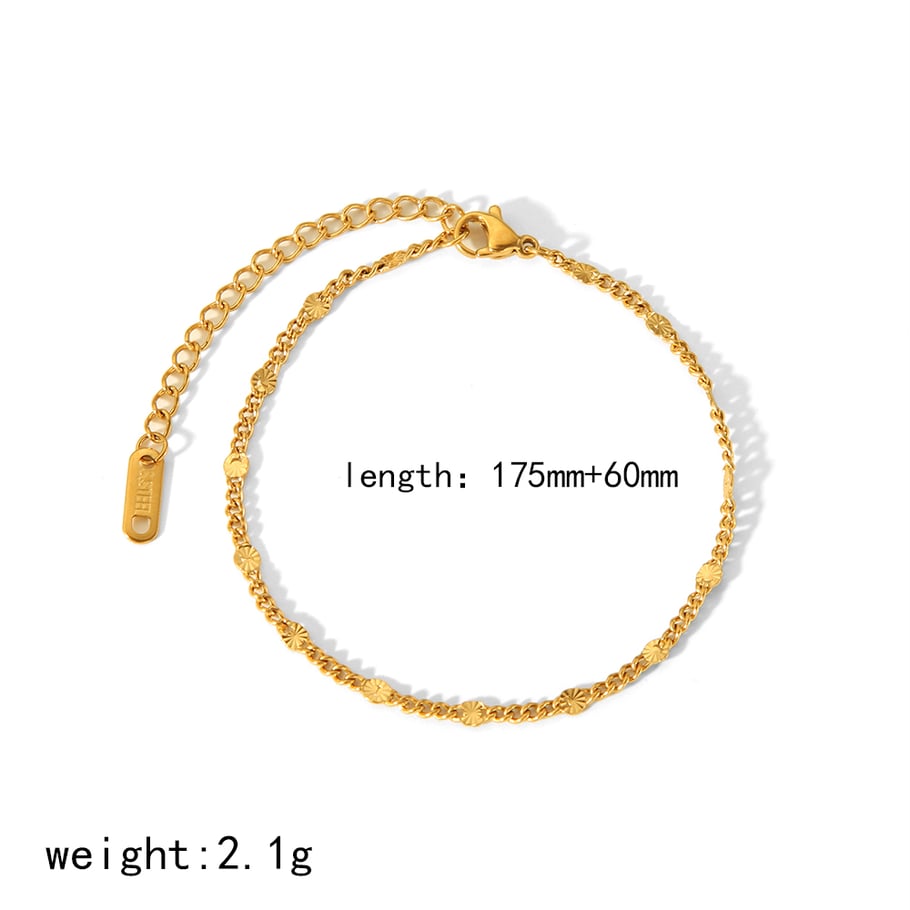 1 piece of simple and fashionable 18K gold-plated stainless steel geometric chain bracelet for women for daily wear Picture2