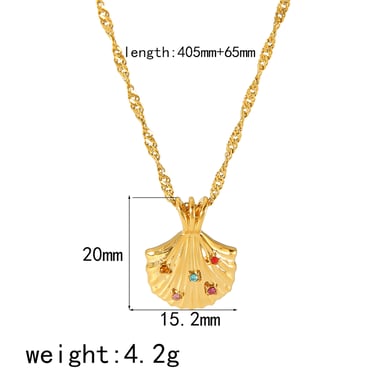 1 Stück kreative und modische Halskette aus 18 Karat vergoldetem Edelstahl mit geometrischem Anhänger aus farbigen Diamanten für Damen zum täglichen Tragen h5 Bild2