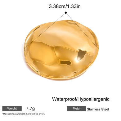 1 Paar Simple Series Einfache, einfarbige Edelstahl-Broschen mit 18 Karat Goldbeschichtung für Damen h5 Bild2