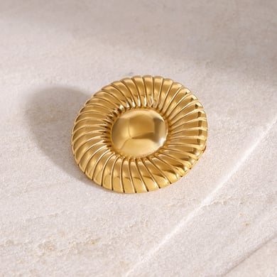 1 Paar Simple Series Retro Geometrische Edelstahl 18K vergoldete Damenbroschen h5 