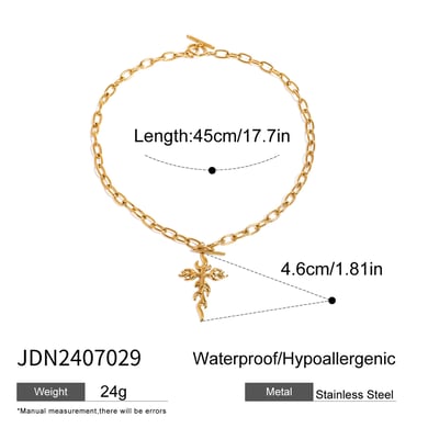 1 pair simple series retro cross stainless steel  gold plated women earrings set h5 Picture2