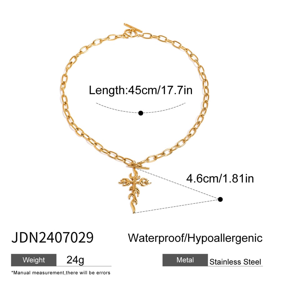 1 pair simple series retro cross stainless steel  gold plated women earrings set Picture2