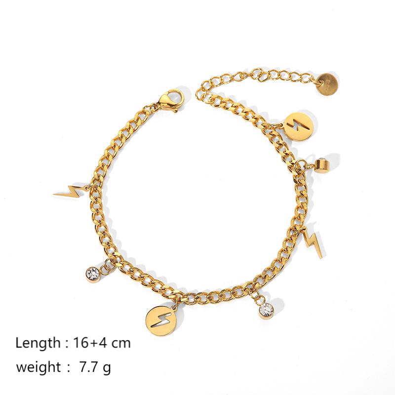1 Piece Simple Series Sweet Heart Stainless Steel 18K Gold Plated Artificial Pearl Women Charm Bracelets Picture2