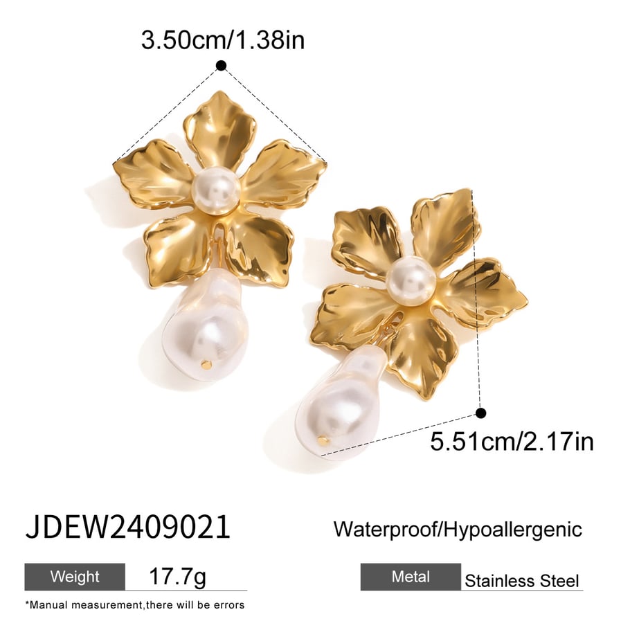 1 Piece Classic Series Retro Flower Stainless Steel Women Beaded necklaces Picture2