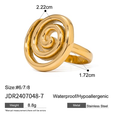 1 Paar Simple Series Casual Geometric Edelstahl 18 Karat vergoldet Damen Einzelring h5 Bild2
