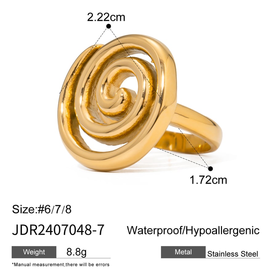 1 Paar Simple Series Casual Geometric Edelstahl 18 Karat vergoldet Damen Einzelring Bild2