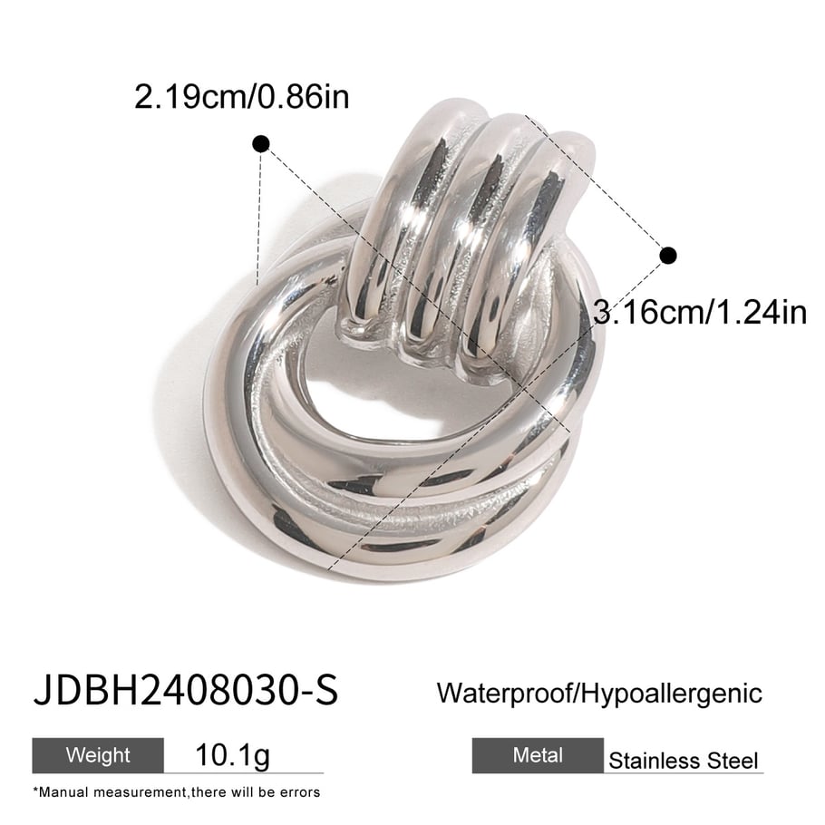 1 paar simple series casual twist edelstahl  vergoldet damen broschen Bild2