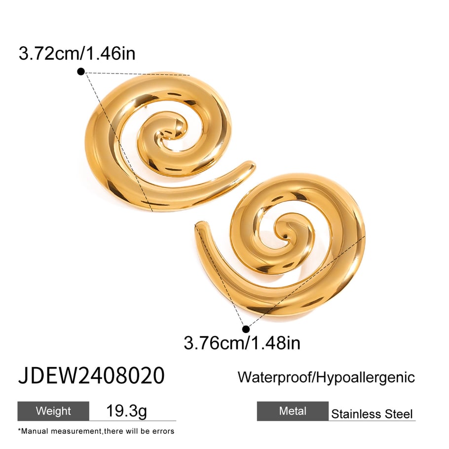 1 Paar einfache Serie lässig geometrische Edelstahl 18 Karat vergoldet Frauen Ohrstecker Bild2