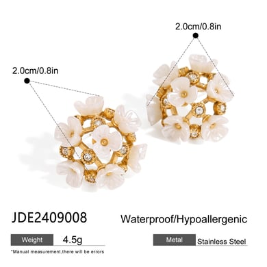 1 Paar Simple Series Sweet Flower Edelstahl 18 Karat vergoldete Damen-Ohrstecker h5 Bild2