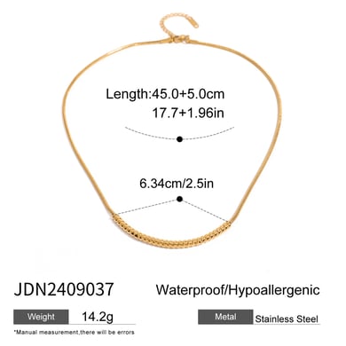 1 Stück Simple Series Einfache geometrische Edelstahl 18 Karat vergoldet Damen Kettenhalsketten h5 Bild2