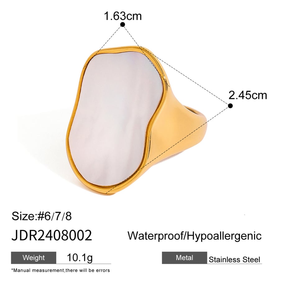 1 pair simple style irregular shape stainless steel gold plated shell women's single ring h5Picture2