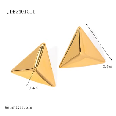 1 Pair Simple Series Punk Geometric Stainless Steel 18K Gold Plated Women Stud Earrings h5 Picture2