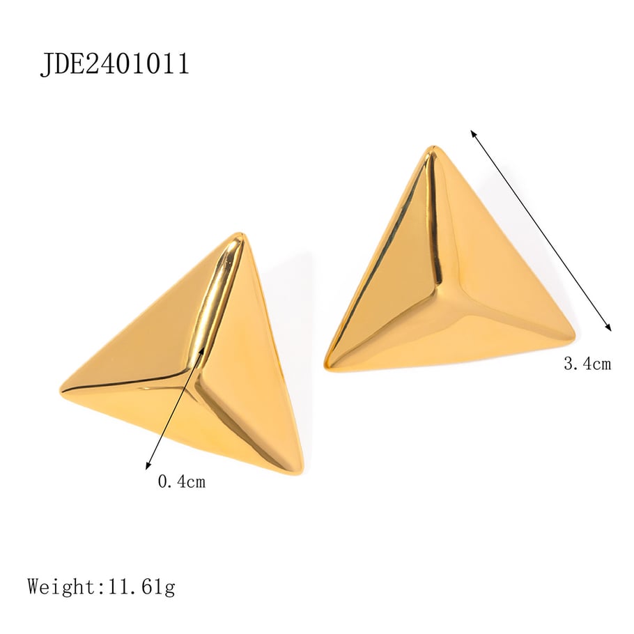 1 Pair Simple Series Punk Geometric Stainless Steel 18K Gold Plated Women Stud Earrings Picture2