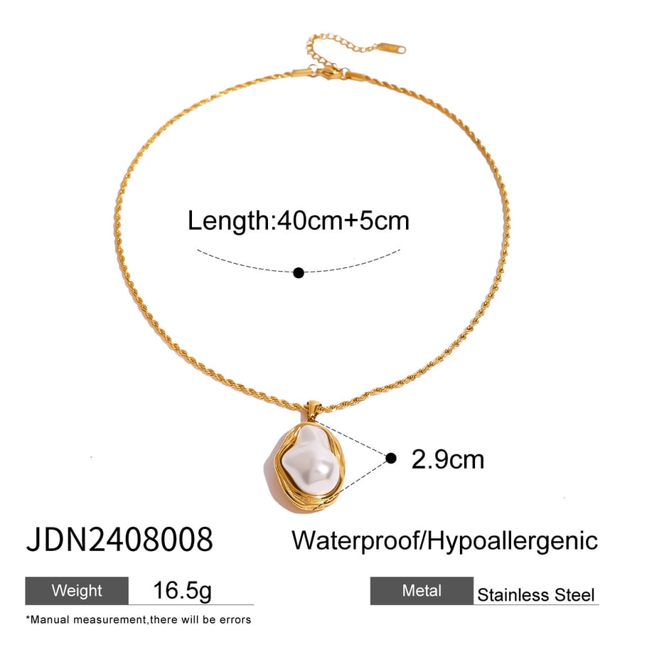 1 Piece Classic Series Elegant Geometric Stainless Steel 18K Gold Plated Shell Women Pendant necklaces Picture2