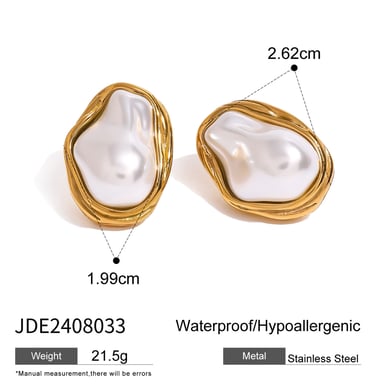 1 Paar Simple Series Elegante geometrische Edelstahl 18 Karat vergoldete Muschel verstellbare Damenringe h5 Bild2