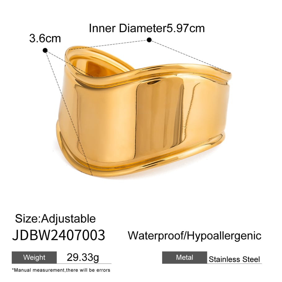 1 Piece Simple Series Simple Geometric Stainless Steel 18K Gold Plated Women Bangles Picture2