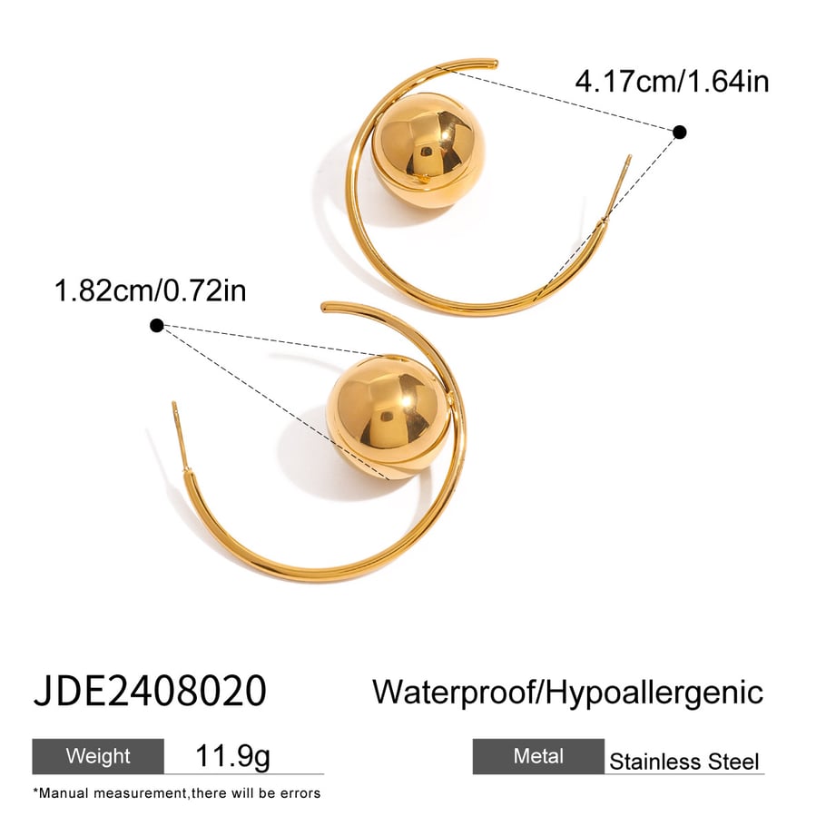 1 Paar Creolen der Simple Series, einfache, einfarbige Creolen aus Edelstahl mit 18 Karat Goldbeschichtung für Damen Bild2