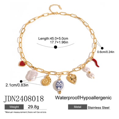 1 Piece Simple Series Vacation Turtle Stainless Steel 18K Gold Plated Artificial Pearl Women Pendant necklaces h5 Picture2