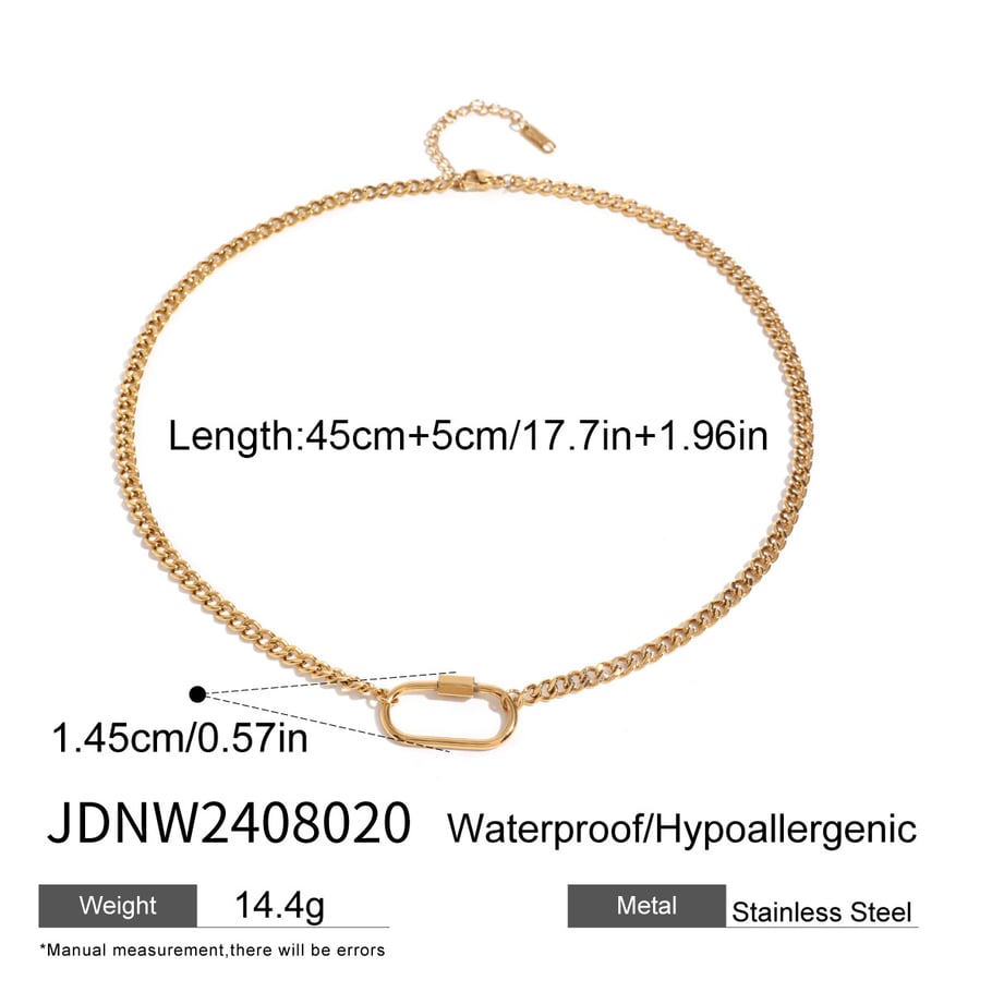1 Piece Simple Series Casual Geometric Stainless Steel 18K Gold Plated Women Pendant necklaces Picture2