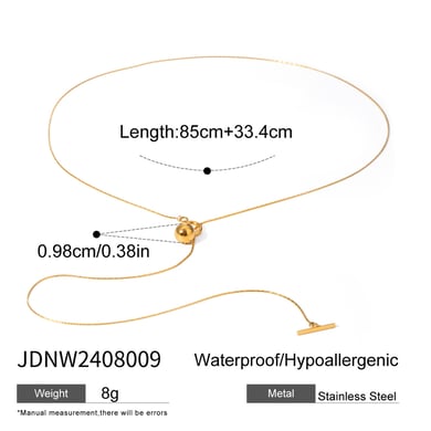 1 Piece Simple Niche Style Ball Shape Stainless Steel 18K Gold Plated Women's Pendant Necklace h5 Picture2