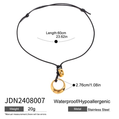 1 Piece Simple Series Casual Geometric Stainless Steel 18K Gold Plated Women Pendant necklaces h5 Picture2
