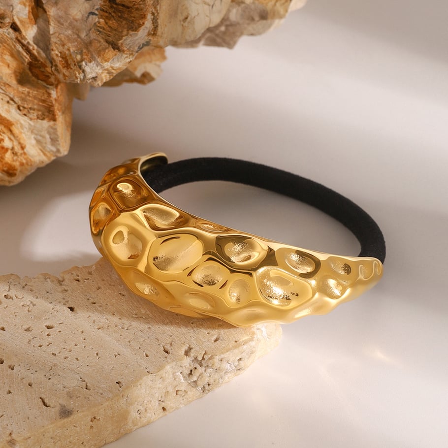 1 Paar Simple Series Casual Letter Edelstahl 18 Karat vergoldete Damen-Haarspangen 
